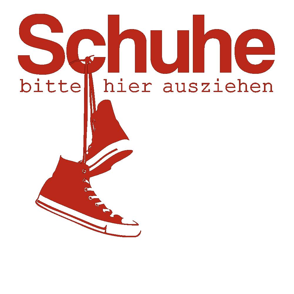 Wandtattoo Schuhe bitte hier ausziehen mit coolen Sneakern von