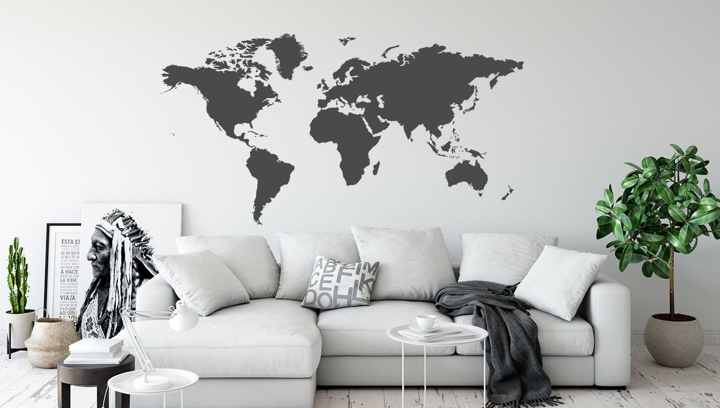 Wandtattoo Weltkarte online kaufen bei WANDTATTOO.DE ❤️