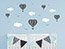 Wandtattoo Herzballons mit Wolken