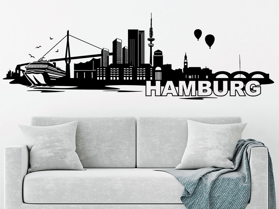 Wandtatoo Hamburg Skyline