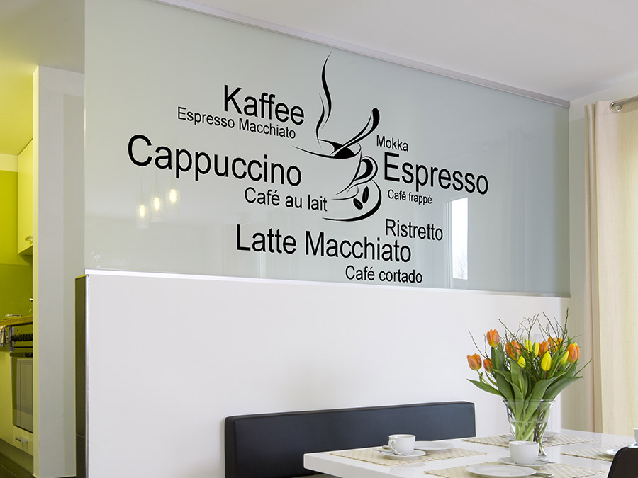 Wandtattoo Espresso Cappuccino Kaffee