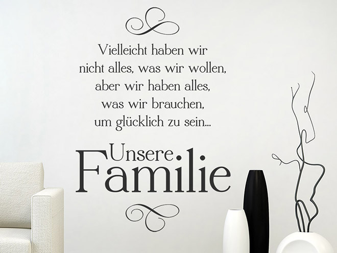 34+ Familie spruch kurz , Wandtattoo Unsere Familie Familienweisheit WANDTATTOO.DE