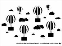 Wandtattoo Fotorahmen Heißluftballons Motivansicht