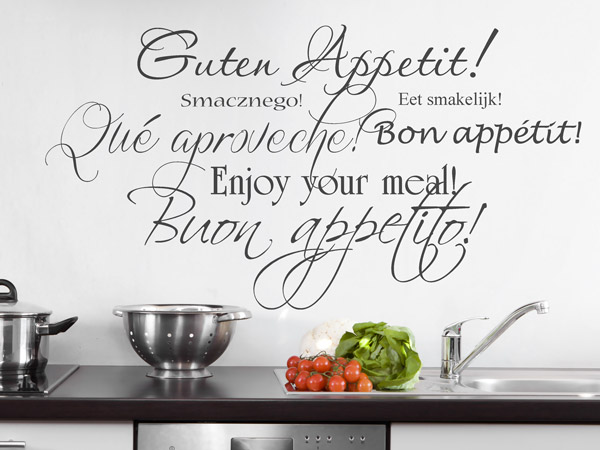 Guten - - Auswahl Wandtattoos Kreative Wortwolken Appetit an verschiedenen für Küche die