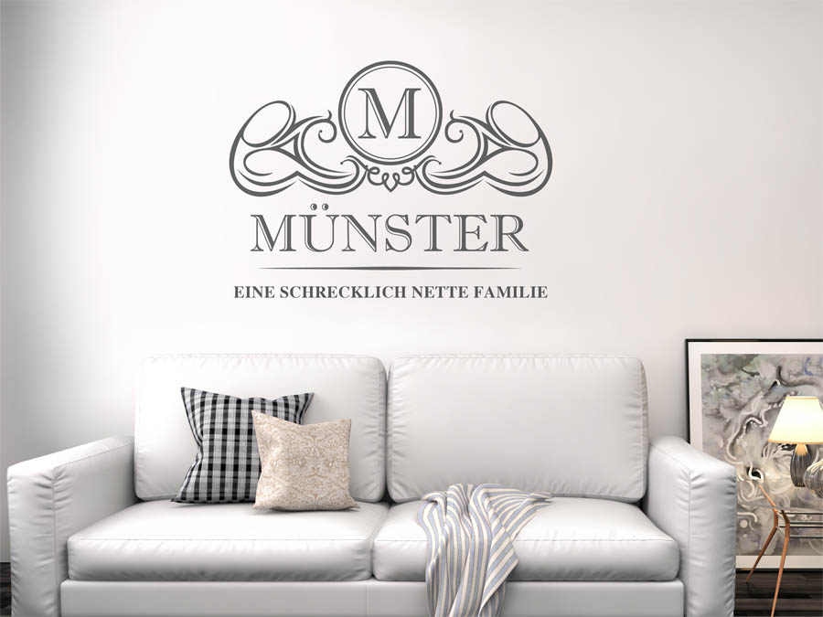 Wandtattoo Munster Als Monogramm Turschild Oder Familienwappen