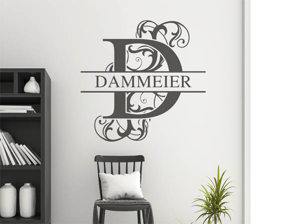 Wandtattoo verschnörkeltes D mit Dammeier