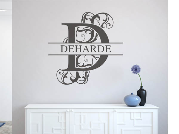 Wandtattoo verschnörkeltes D mit Deharde