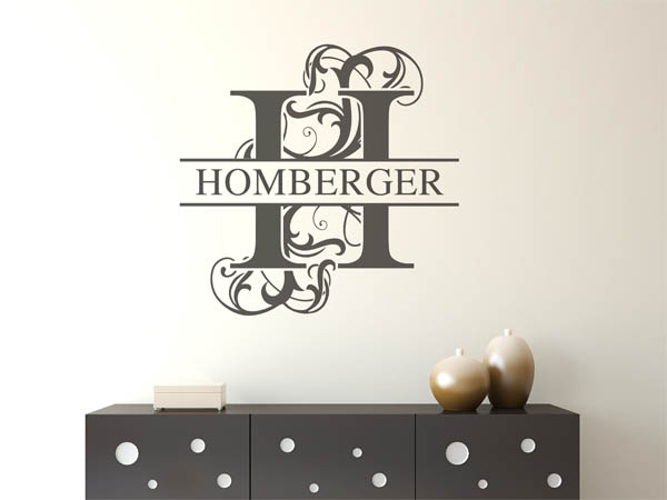 Wandtattoo verschnörkeltes H mit Homberger