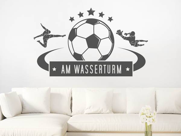 Wandtattoo Am Wasserturm Fußball