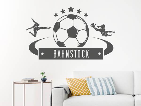 Wandtattoo Bahnstock Fußball