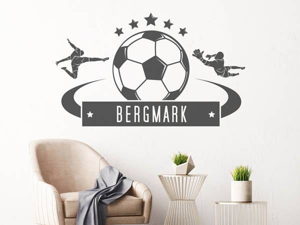 Wandtattoo Bergmark Fußball