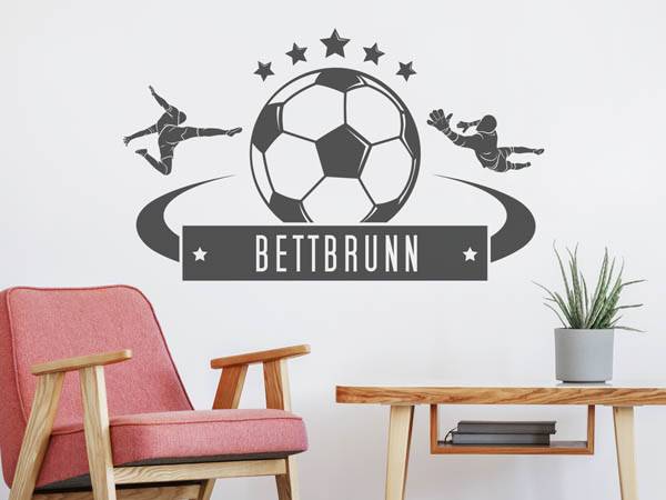 Wandtattoo Bettbrunn Fußball