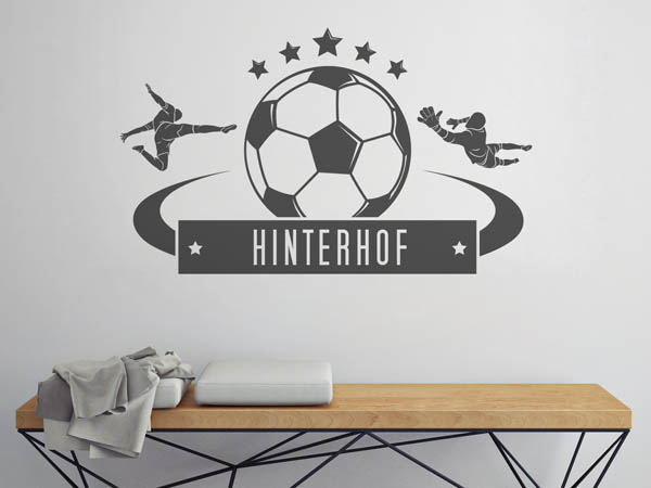 Wandtattoo Hinterhof Fußball