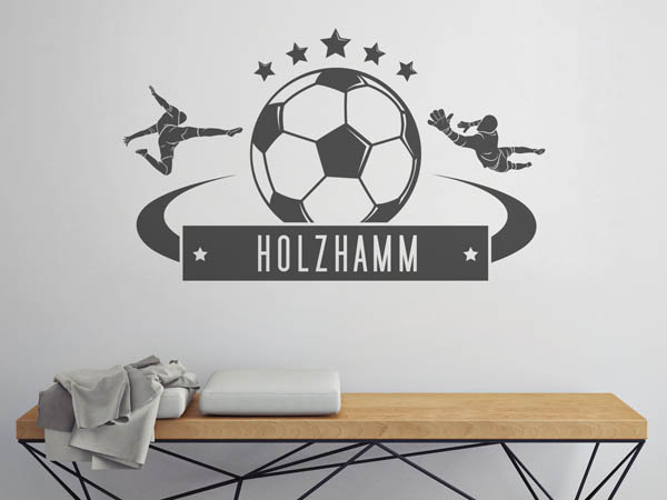 Wandtattoo Holzhamm Fußball