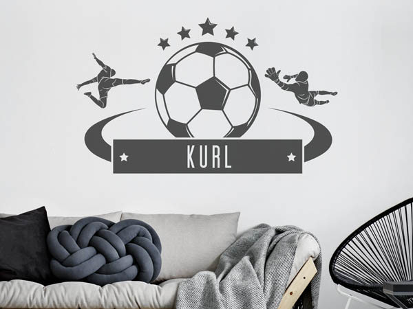 Wandtattoo Kurl Fußball