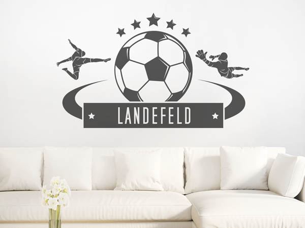 Wandtattoo Landefeld Fußball