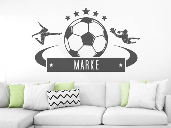 Wandtattoo Marke Fußball