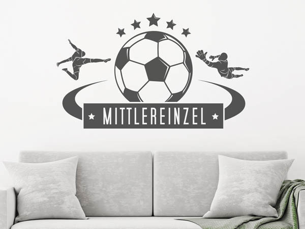 Wandtattoo Mittlereinzel Fußball
