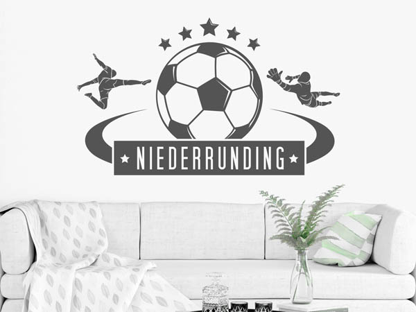 Wandtattoo Niederrunding Fußball