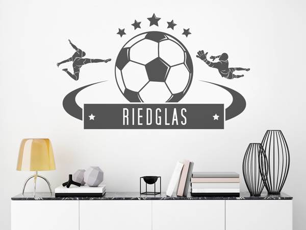 Wandtattoo Riedglas Fußball