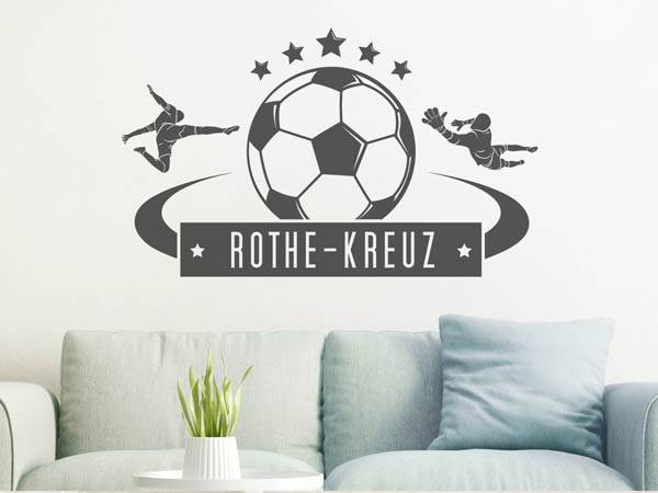Wandtattoo Rothe-Kreuz Fußball