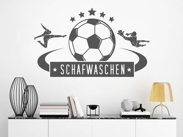 Wandtattoo Schafwaschen Fußball
