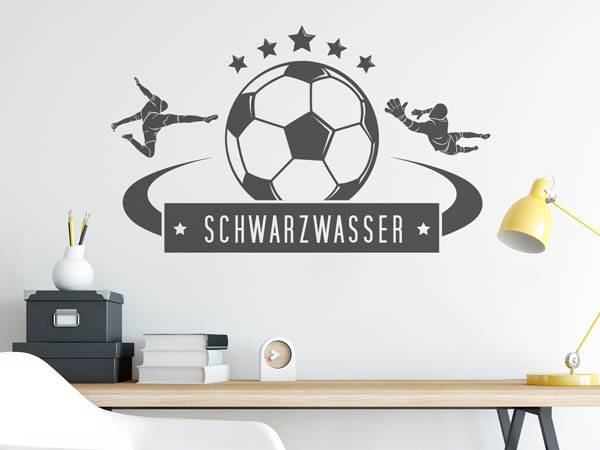 Wandtattoo Schwarzwasser Fußball