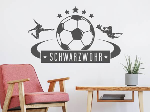 Wandtattoo Schwarzwöhr Fußball