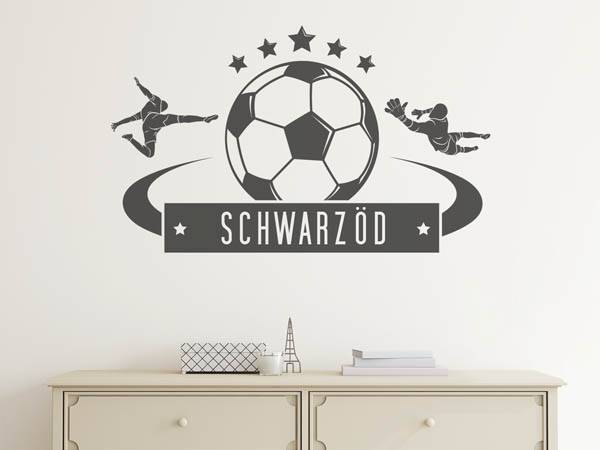 Wandtattoo Schwarzöd Fußball