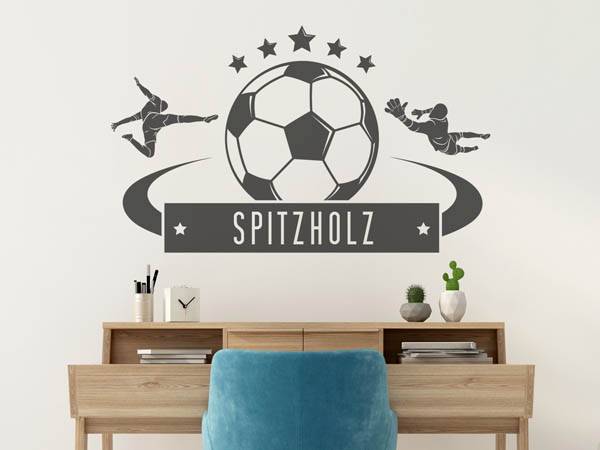 Wandtattoo Spitzholz Fußball