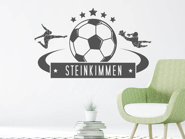 Wandtattoo Steinkimmen Fußball