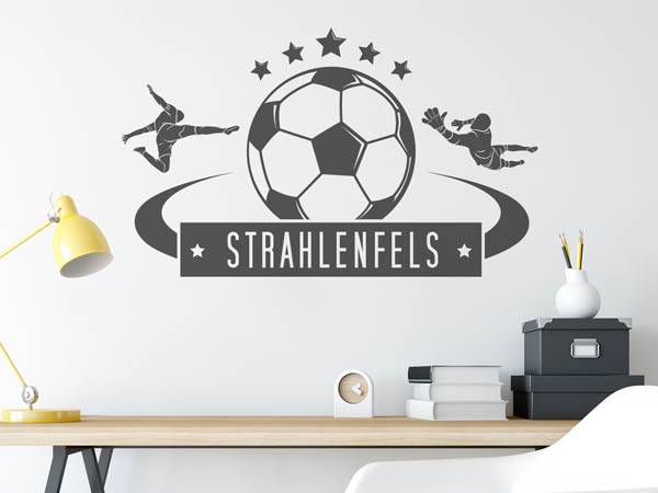 Wandtattoo Strahlenfels Fußball