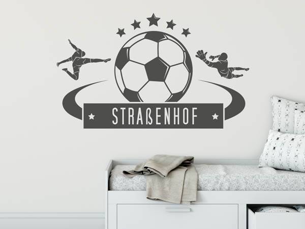 Wandtattoo Straßenhof Fußball