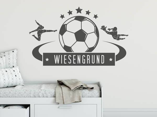 Wandtattoo Wiesengrund Fußball