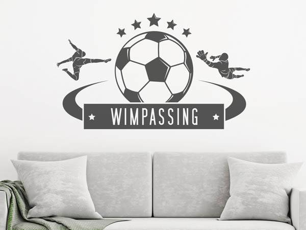 Wandtattoo Wimpassing Fußball