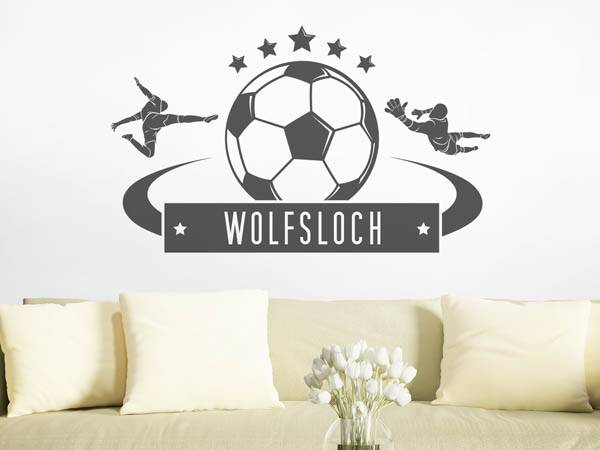 Wandtattoo Wolfsloch Fußball