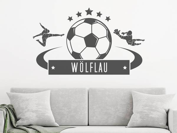 Wandtattoo Wölflau Fußball