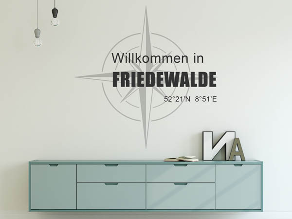Wandtattoo Willkommen in Friedewalde mit den Koordinaten 52°21'N 8°51'E