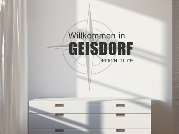 Wandtattoo Willkommen in Geisdorf mit den Koordinaten 49°54'N 11°7'E