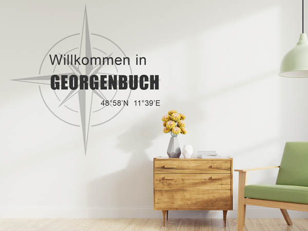 Wandtattoo Willkommen in Georgenbuch mit den Koordinaten 48°58'N 11°39'E