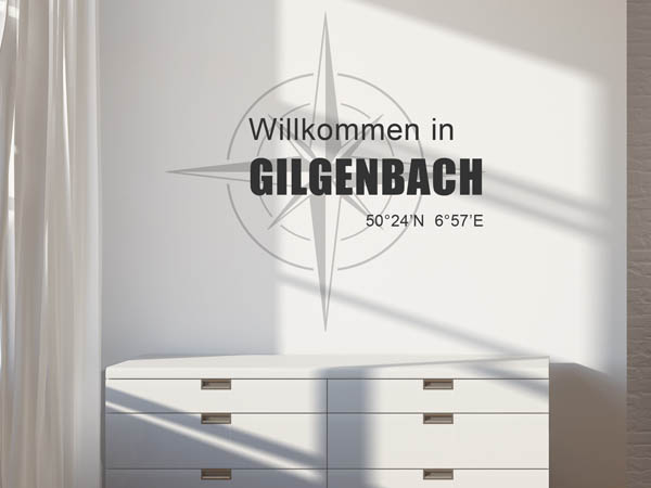 Wandtattoo Willkommen in Gilgenbach mit den Koordinaten 50°24'N 6°57'E