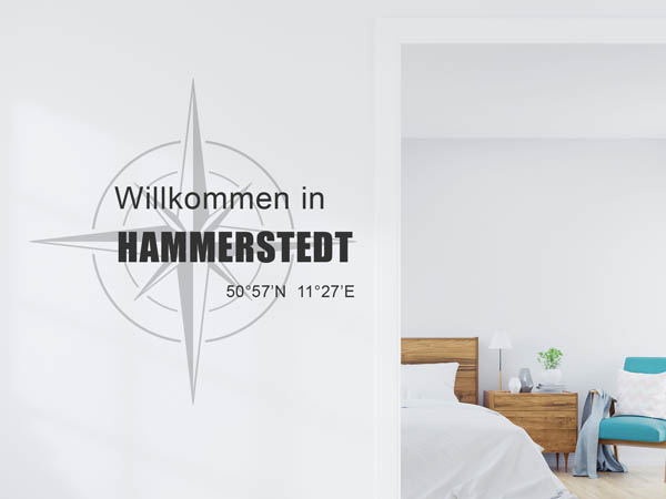 Wandtattoo Willkommen in Hammerstedt mit den Koordinaten 50°57'N 11°27'E