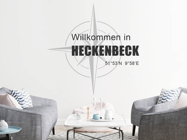 Wandtattoo Willkommen in Heckenbeck mit den Koordinaten 51°53'N 9°58'E