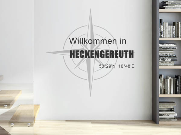 Wandtattoo Willkommen in Heckengereuth mit den Koordinaten 50°29'N 10°48'E