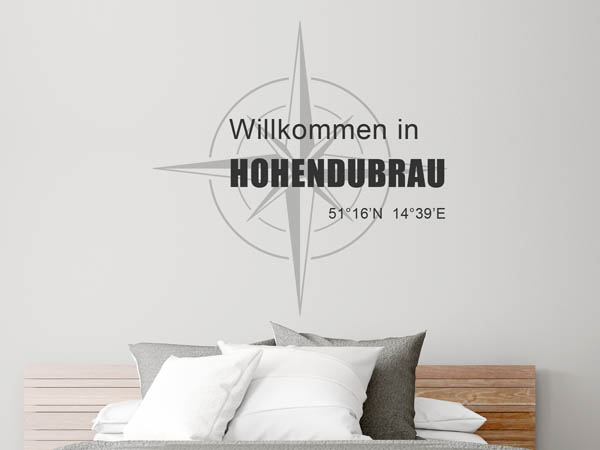 Wandtattoo Willkommen in Hohendubrau mit den Koordinaten 51°16'N 14°39'E