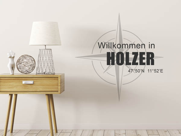 Wandtattoo Willkommen in Holzer mit den Koordinaten 47°50'N 11°52'E