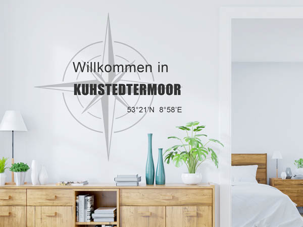 Wandtattoo Willkommen in Kuhstedtermoor mit den Koordinaten 53°21'N 8°58'E