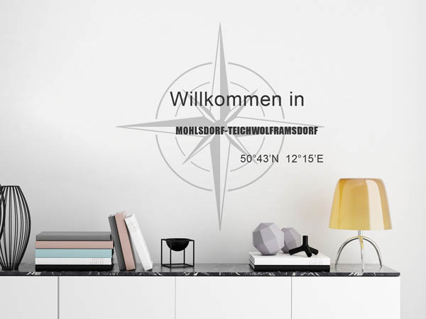 Wandtattoo Willkommen in Mohlsdorf-Teichwolframsdorf mit den Koordinaten 50°43'N 12°15'E