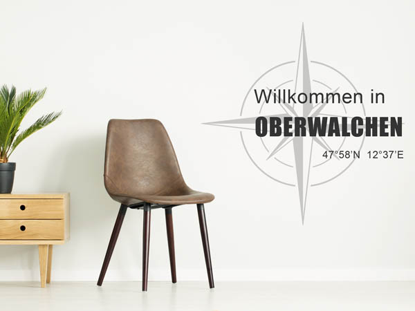 Wandtattoo Willkommen in Oberwalchen mit den Koordinaten 47°58'N 12°37'E