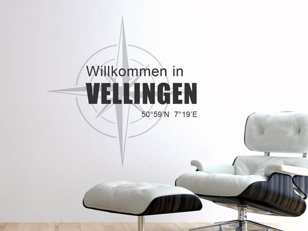 Wandtattoo Willkommen in Vellingen mit den Koordinaten 50°59'N 7°19'E